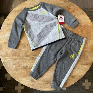 NEW 2Pc 2T Boys Reebok Fleece Sweatshirt & Joggers Outfit